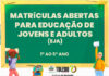 EJA/Toledo abre matrículas para turmas do Ensino Fundamental Fase I