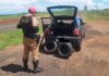 Polícia apreende carro com pneus contrabandeados na PR 180, em Cascavel