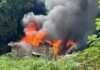 Residência é totalmente destruída após incêndio em distrito de Santa Helena