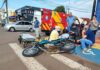 Motociclista sofre fratura ao colidir com carro em bairro de Toledo