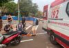 Mulher sofre fratura exposta em acidente entre automóvel e motocicleta em Santa Helena