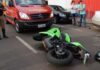 Colisão traseira no centro de Toledo deixa motociclista ferido