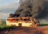 Ônibus se incendeia em rodovia entre Palotina e Terra Roxa