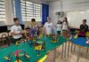 Parque construído nas aulas de robótica está exposto na Escola Orlando Basei