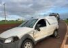 Colisão entre caminhão e Fiat Strada causa danos materiais no trevo da PRC-272