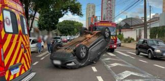 Acidente envolvendo cinco veículos deixa dois feridos em bairro de Cascavel