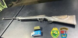 Após ameaçar esposa de morte homem é preso com arma e munições em Toledo