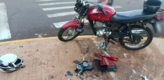 Motociclista fica ferido após colisão com carro no Jardim Panorama II, em Toledo
