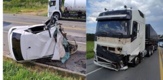 Motorista morre em grave acidente entre carro e caminhão na região