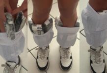 Mulher é flagrada com 76 frascos de anabolizantes presos às pernas na fronteira do Paraná com o Paraguai