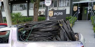 PCPR prende homem por receptação e localiza 1 tonelada de cabos de telefonia