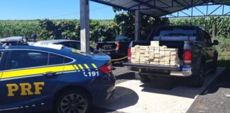 PRF apreende mais de uma tonelada de maconha na BR-277 em Céu Azul