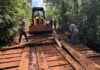 Trecho da estrada para Linha Comin é interditado para manutenção da ponte