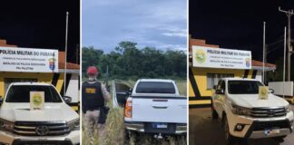 Caminhonete furtada é recuperada após perseguição na PR-364 em Palotina