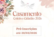 Casamento Coletivo Cidadão 2026 segue com pré-inscrições abertas até 20/3