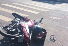 Motociclista sofre traumatismo craniano após grave acidente no Centro de Marechal Rondon e é transferido para Toledo