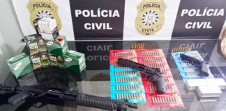 Operação contra suspeitos de homicídio prende cinco pessoas e apreende armas e R$ 90 mil na região