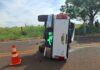 Capotamento deixa passageira ferida e mobiliza equipes de socorro em Terra Roxa