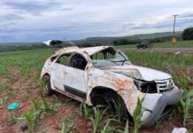 Capotamento na PR-585 deixa duas mulheres feridas entre Toledo e São Pedro do Iguaçu