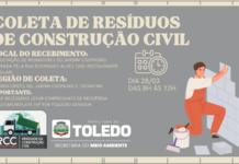 Coleta de resíduos de construção civil será realizada sábado (28) para moradores do Coopagro