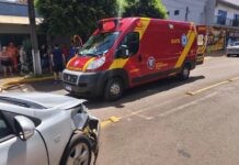 Colisão entre carro e moto deixa duas mulheres feridas uma em estado grave em Marechal Rondon