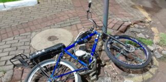 Fuga termina com queda e apreensão de bicicleta motorizada em Jesuítas