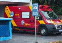 Homem fica ferido após queda de altura e é socorrido pelo Corpo de Bombeiros em Marechal Cândido