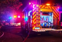 Incêndio de grandes proporções ainda em andamento mobiliza os Bombeiros em Cascavel