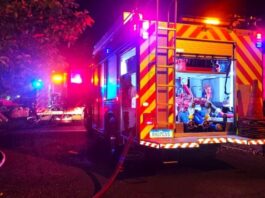 Incêndio de grandes proporções ainda em andamento mobiliza os Bombeiros em Cascavel