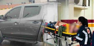 Perseguição termina com caminhonete fuzilada e homem baleado em Foz do Iguaçu