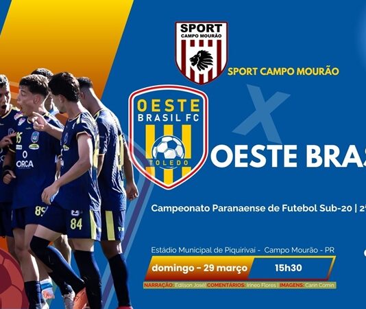 OESTE BRASIL SUB-20 JOGA FORA DE CASA CONTRA O SPORT EM CAMPO MOURÃO EM BUSCA DA REABILITAÇÃO