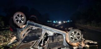 Capotamento deixa dois idosos feridos no interior de Marechal Rondon; um é transferido para Toledo