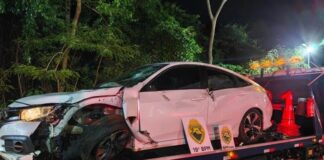 Fuga termina com carro furtado abandonado após perseguição na BR-163 em Guaíra