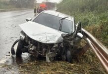 Homem fica ferido em grave acidente na BR-163 entre Mercedes e Bela Vista