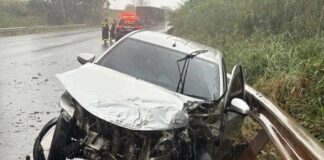 Homem fica ferido em grave acidente na BR-163 entre Mercedes e Bela Vista