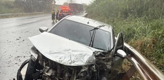 Homem fica ferido em grave acidente na BR-163 entre Mercedes e Bela Vista