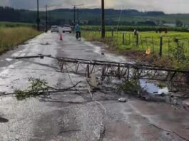 Temporal causa estragos e interdita estrada no interior de Marechal Rondon