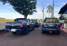 Caminhonete furtada em Toledo é recuperada após perseguição e fuga em movimento na BR-163