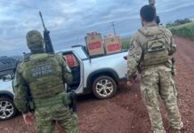 Carga de contrabando é abandonada em plantação de milho de Guaíra