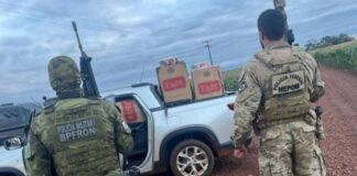 Carga de contrabando é abandonada em plantação de milho de Guaíra