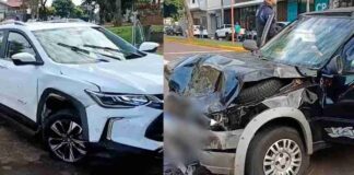 Colisão entre carros deixa criança ferida e carro atinge muro em Toledo