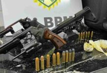 Festa termina com três detidos, armas, drogas e caminhonete apreendidas na região