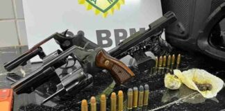 Festa termina com três detidos, armas, drogas e caminhonete apreendidas na região