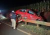Veículo fica destruído após capotamento na PR-491, em Nova Santa Rosa