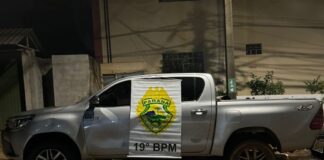 Hilux furtada em Toledo é recuperada pela PM após perseguição na BR-163