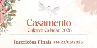 Inscrições para Casamento Coletivo Cidadão 2026 são prorrogadas até sábado (23)