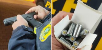 PRF apreende pistola de treinamento e mercadorias em fiscalização na BR-277 em Cascavel