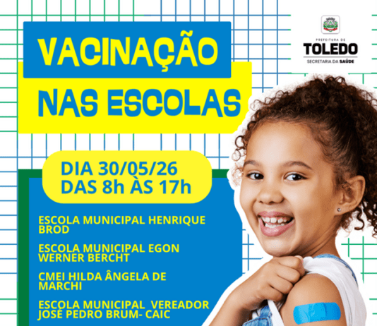 Vacinação nas Escolas chega em quatro instituições de ensino de Toledo