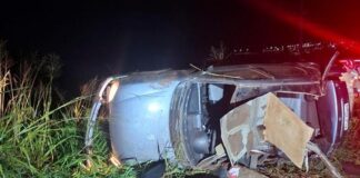 Capotamento deixa feridos graves entre Palotina e Francisco Alves