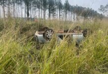 Capotamento na BR-277 em Cascavel mobiliza equipes de resgate; motorista escapa com ferimentos leves